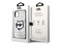 Karl Lagerfeld KLHCN61G2CPS iPhone 11 / Xr 6.1" silver/silver hardcase Glitter Choupette Patch Karl Lagerfeld KLHCN61G2CPS iPhone 11 / Xr 6.1" silver/silver hardcase Glitter Choupette Patch
