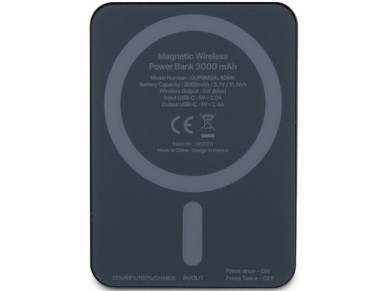 Batería externa Guess MagSafe 4G con logotipo metálico strassed, carga por inducción, 5W, 3000mAh - Batería externa Guess MagSafe 4G con logotipo metálico strassed, carga por inducción, 5W, 3000mAh -