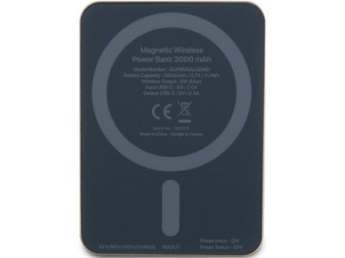 Bater�a externa Guess MagSafe 4G con logotipo met�lico estriado, carga por inducci�n, 5 W, 3000 mAh 