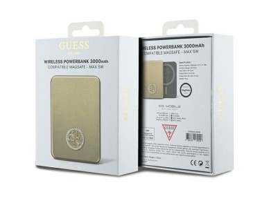 Bater�a externa Guess MagSafe 4G con logotipo met�lico estriado, carga por inducci�n, 5 W, 3000 mAh 