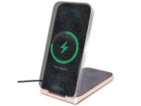 Guess 4G Pattern MagSafe foldable 2in1 15W inductive charger - black