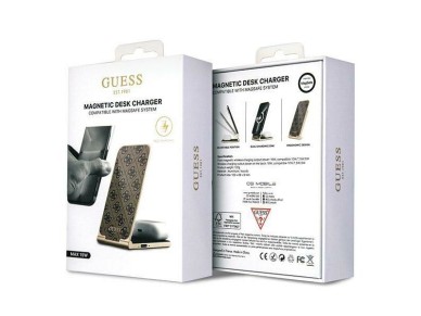 Guess 4G Pattern MagSafe foldable 2in1 15W inductive charger - brown Guess 4G Pattern MagSafe foldable 2in1 15W inductive charger - brown