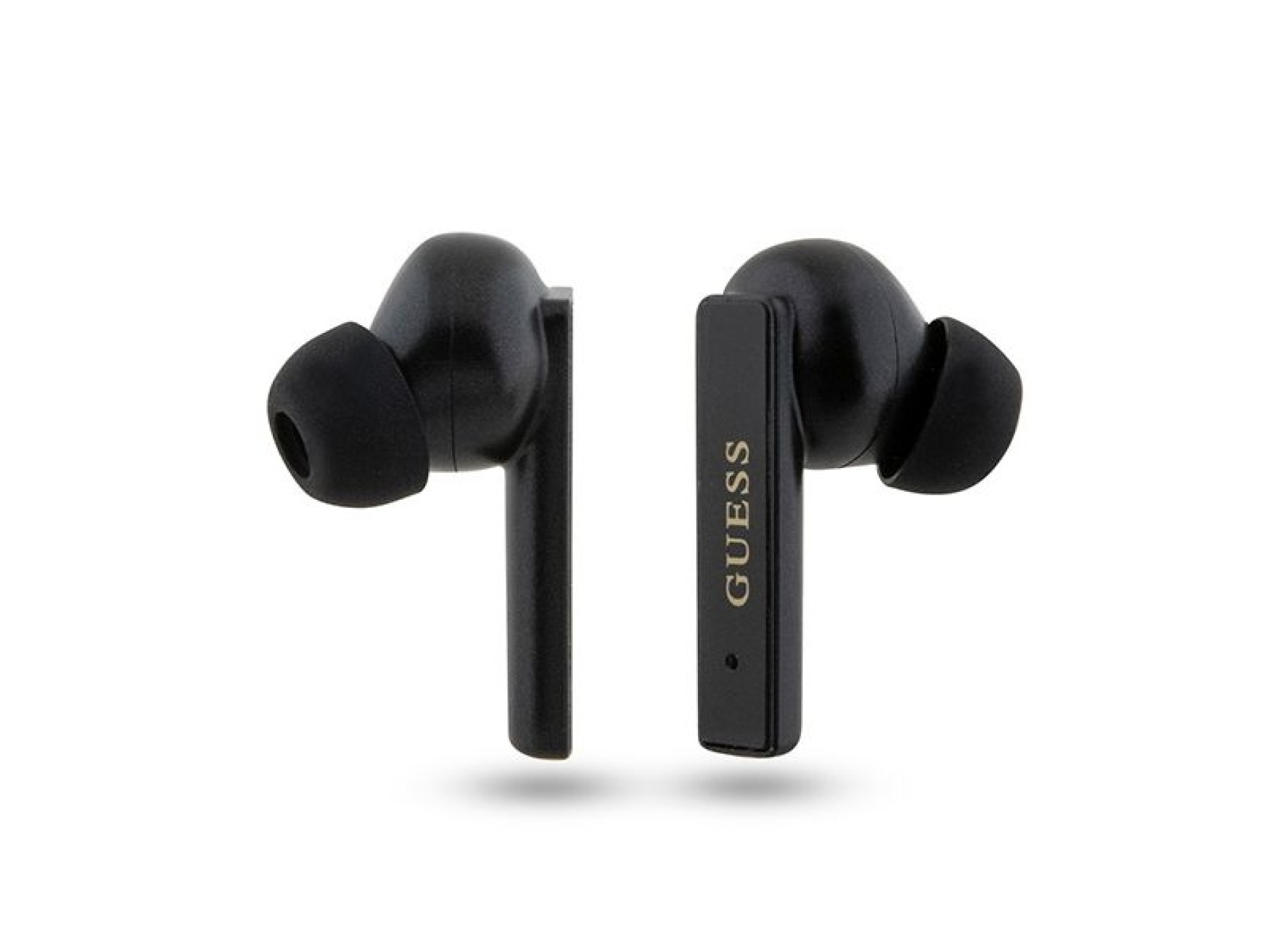 Fones de ouvido Bluetooth Guess GUTWSSU20ALEGK TWS + base de carregamento preto/preto com logotipo i