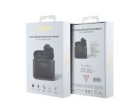 Fones de ouvido Bluetooth Guess GUTWSSU20ALEGK TWS + base de carregamento preto/preto com logotipo i