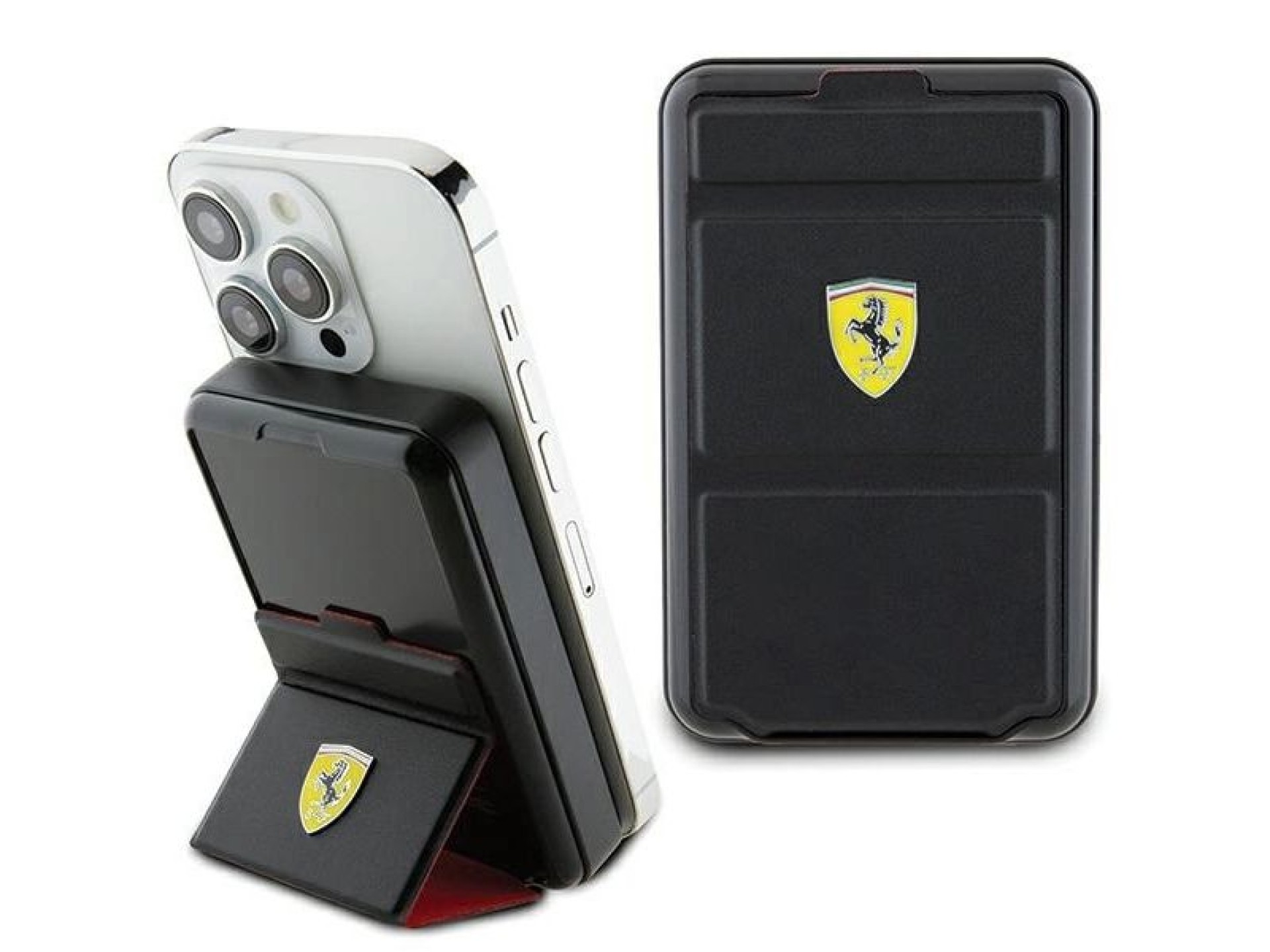 Powerbank Ferrari com logotipo metálico, MagSafe, indução, 15W, 10000 mAh com função de suporte - pr
