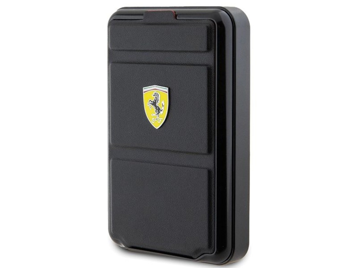 Powerbank Ferrari com logotipo metálico, MagSafe, indução, 15W, 10000 mAh com função de suporte - pr