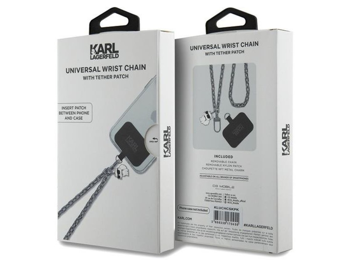 Karl Lagerfeld KLUCHCSKPK Universal Universal Hand Strap Choupette case - silver