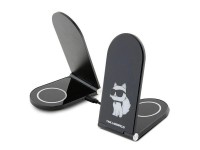 Carregador de indução MagSafe Karl Lagerfeld Choupette 15W, dobrável 2 em 1 - preto Carregador de indução MagSafe Karl Lagerfeld Choupette 15W, dobrável 2 em 1 - preto