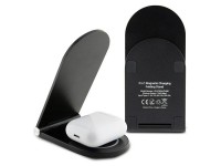 Carregador de indução MagSafe Karl Lagerfeld Choupette 15W, dobrável 2 em 1 - preto Carregador de indução MagSafe Karl Lagerfeld Choupette 15W, dobrável 2 em 1 - preto