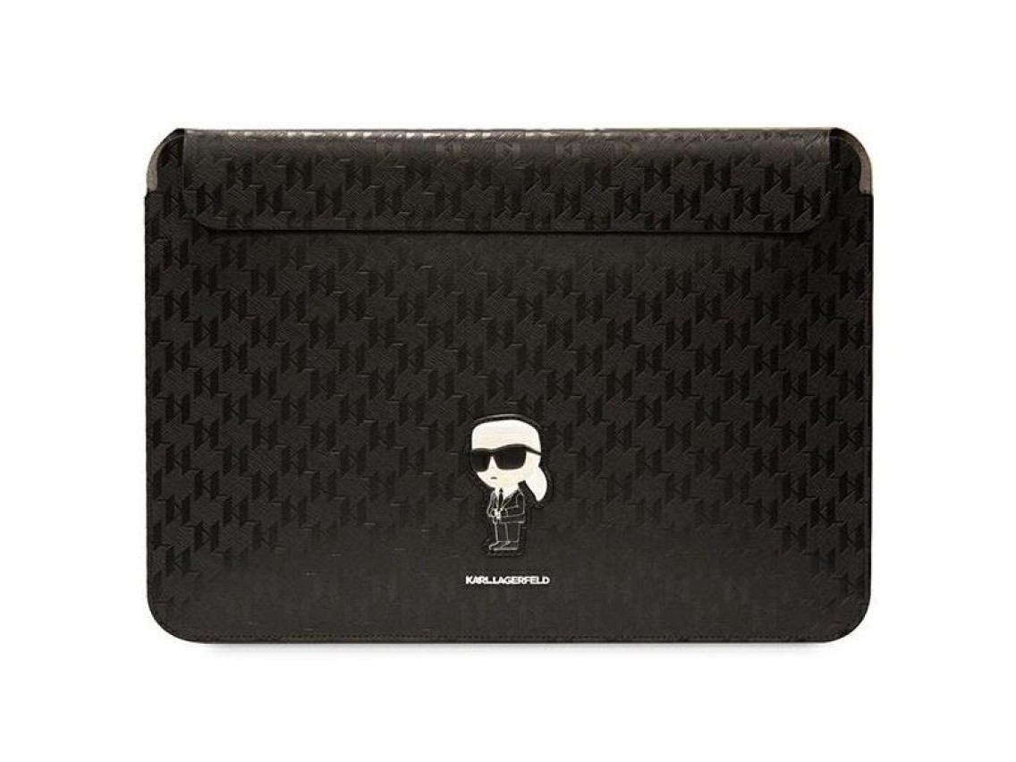 Karl Lagerfeld Saffiano Monogram Ikonik case for a 14" laptop - black