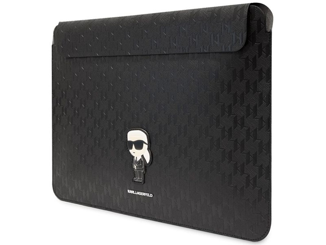 Karl Lagerfeld Saffiano Monogram Ikonik case for a 14" laptop - black
