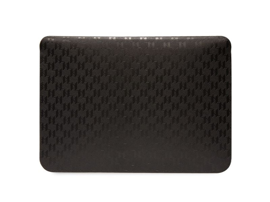 Capa Karl Lagerfeld Saffiano Monogram Ikonik para laptop de 16" - preta