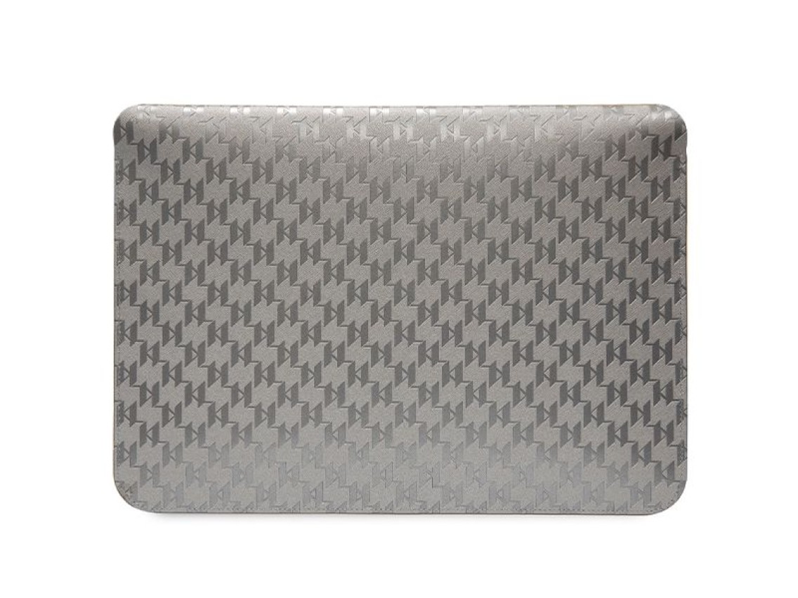 Capa Karl Lagerfeld Saffiano Monogram Ikonik para laptop de 14" - prata