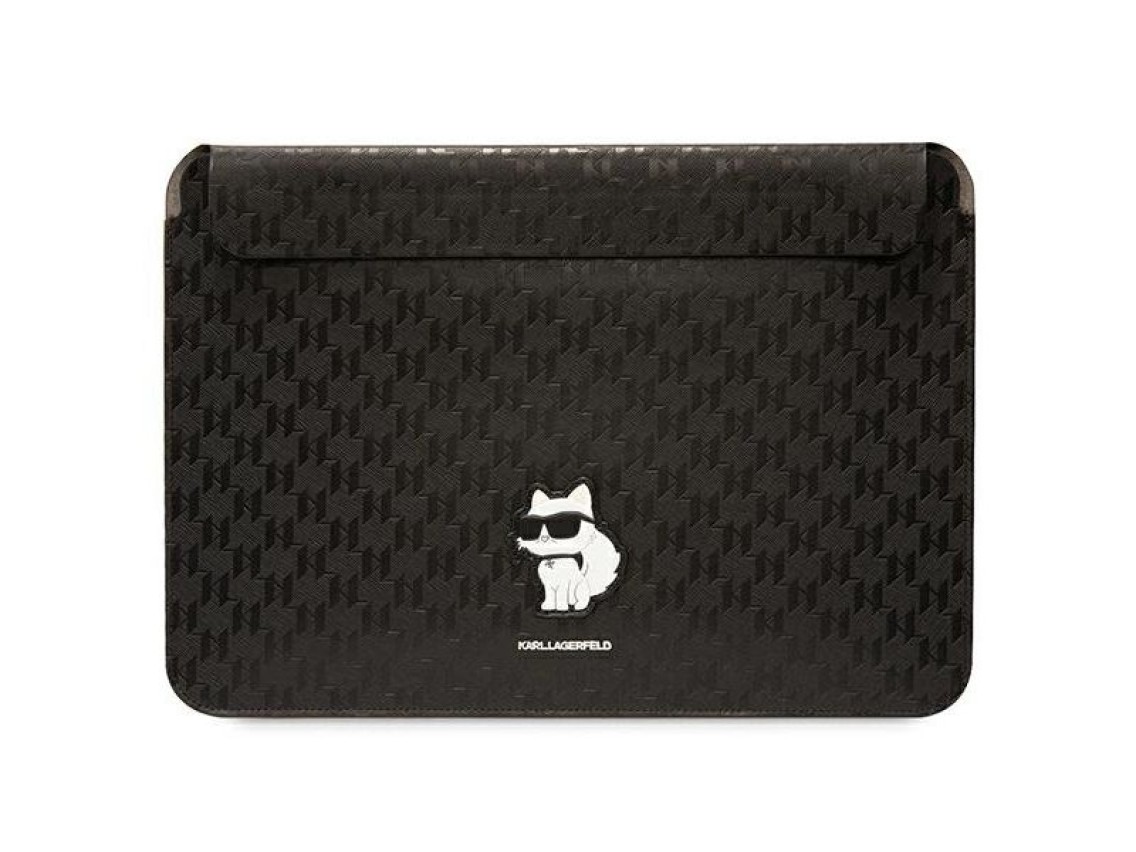 Capa Karl Lagerfeld Saffiano Monogram Choupette para laptop de 14" - preta