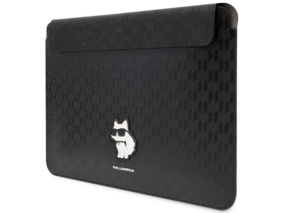 Capa Karl Lagerfeld Saffiano Monogram Choupette para laptop de 14" - preta