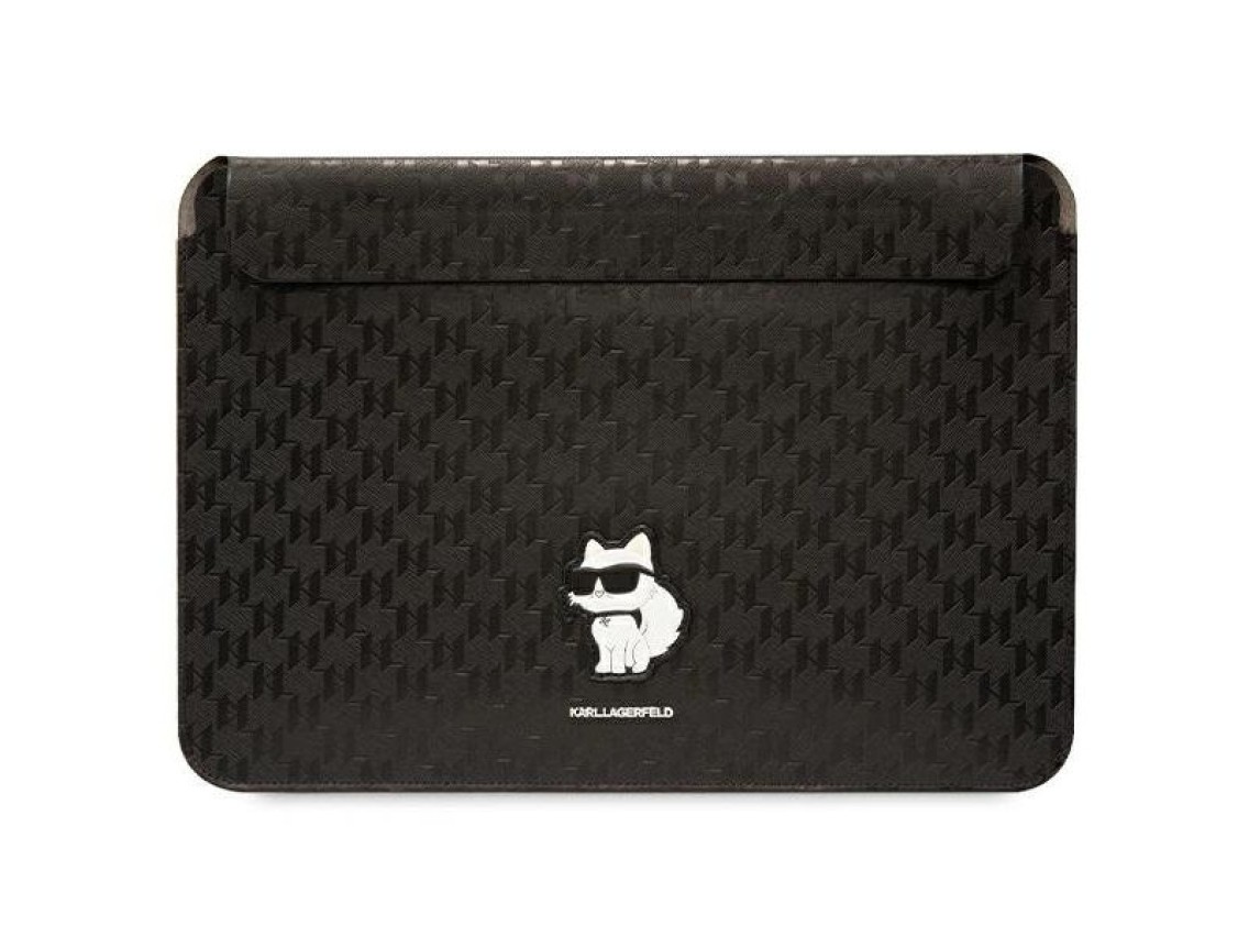 Karl Lagerfeld Saffiano Monogram Choupette case for a 16" laptop - black