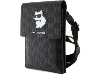 Bolso Karl Lagerfeld Case KLWBSAKHPCK - Monograma Choupette de cuero Saffiano negro