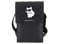 Bolsa Karl Lagerfeld Case KLWBSAKHPCK - Monograma Choupette em Saffiano Preto