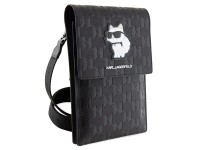 Bolsa Karl Lagerfeld Case KLWBSAKHPCK - Monograma Choupette em Saffiano Preto