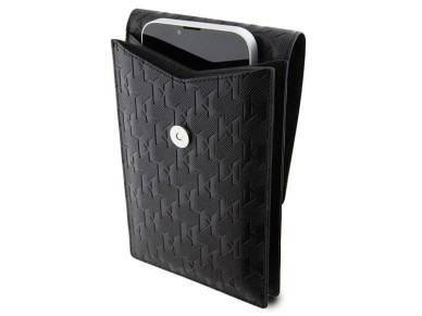 Bolso Karl Lagerfeld Case KLWBSAKHPCK - Monograma Choupette de cuero Saffiano negro