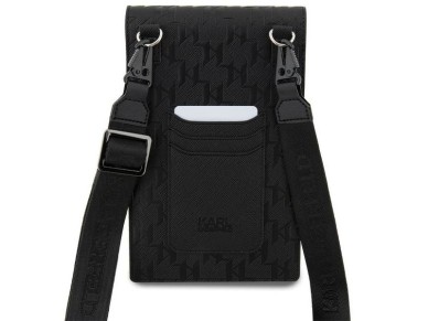 Bolso Karl Lagerfeld Case KLWBSAKHPCK - Monograma Choupette de cuero Saffiano negro