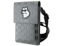 Bolsa Karl Lagerfeld Case KLWBSAKHPCG - Monograma Choupette em Saffiano Prateado Bolsa Karl Lagerfeld Case KLWBSAKHPCG - Monograma Choupette em Saffiano Prateado