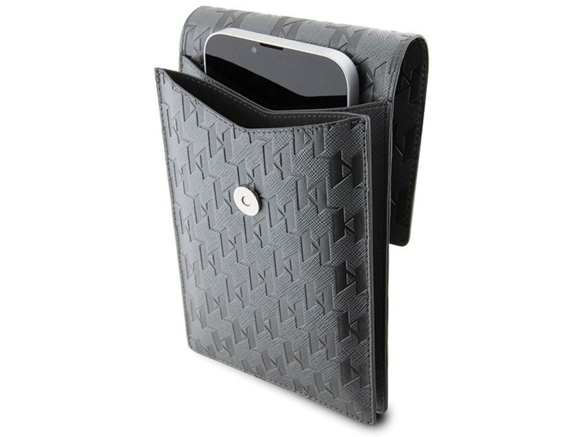 Bolsa Karl Lagerfeld Case KLWBSAKHPCG - Monograma Choupette em Saffiano Prateado