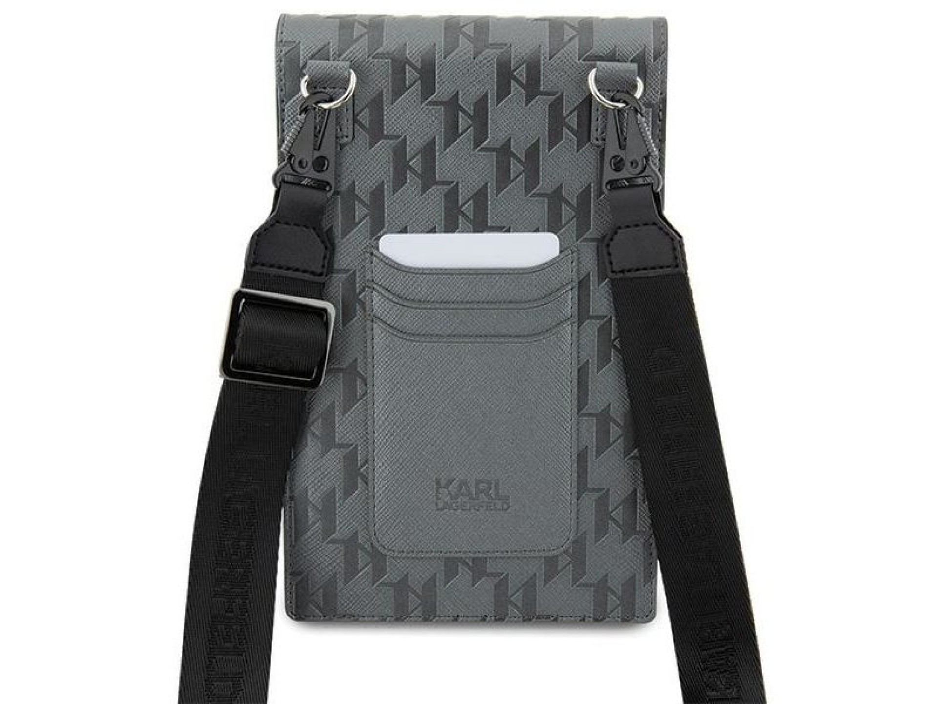 Bolsa Karl Lagerfeld Case KLWBSAKHPCG - Monograma Choupette em Saffiano Prateado