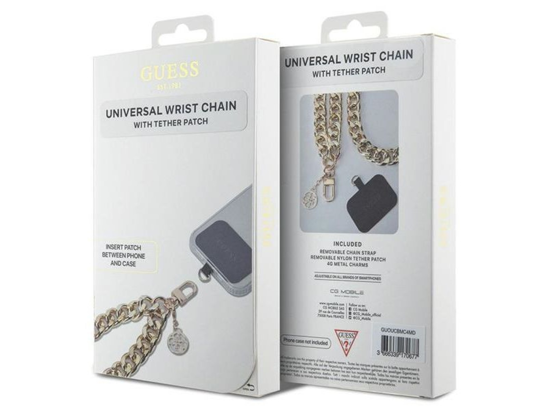 Correa universal grande para teléfono Guess GUOUCBMC4MD - Dorada
