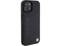 Capa BMW em couro com gravação a quente para iPhone 15 - preta Capa BMW em couro com gravação a quente para iPhone 15 - preta