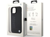 Capa BMW em couro com gravação a quente para iPhone 15 - preta Capa BMW em couro com gravação a quente para iPhone 15 - preta