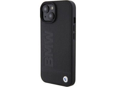 BMW Leather Hot Stamp case for iPhone 15 Plus - black BMW Leather Hot Stamp case for iPhone 15 Plus - black