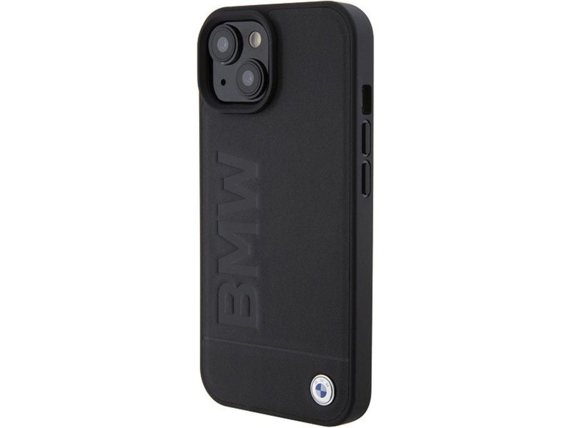 BMW Leather Hot Stamp case for iPhone 15 Plus - black