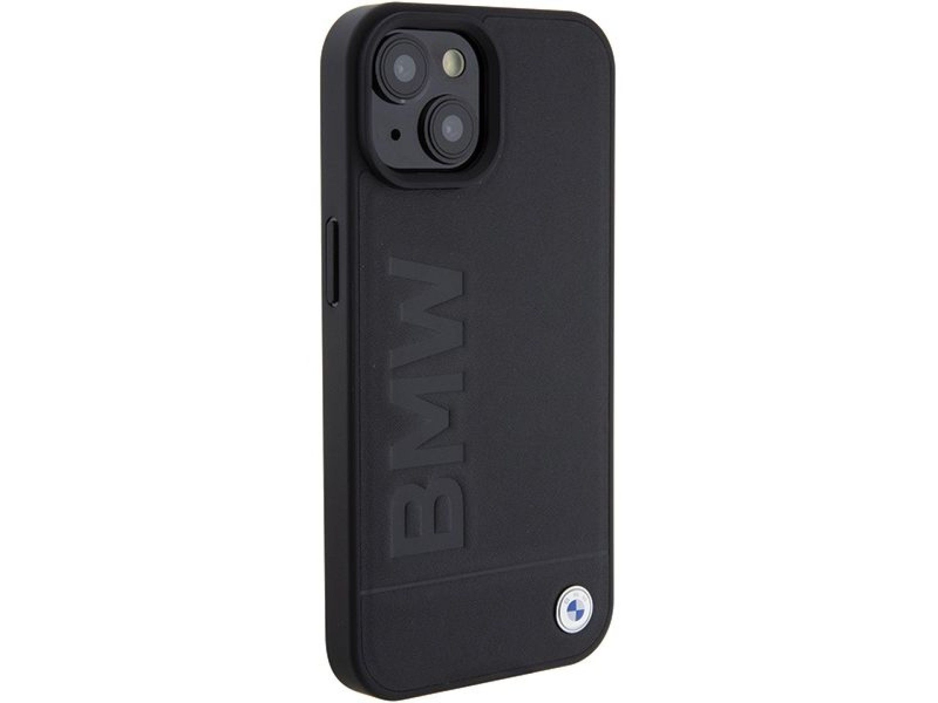 BMW Leather Hot Stamp case for iPhone 15 Plus - black