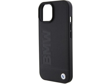 BMW Leather Hot Stamp case for iPhone 15 Plus - black BMW Leather Hot Stamp case for iPhone 15 Plus - black