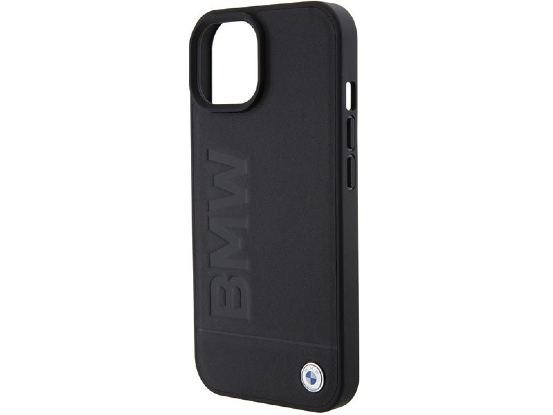BMW Leather Hot Stamp case for iPhone 15 Plus - black