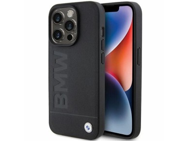 BMW Leather Hot Stamp case for iPhone 15 Pro - black BMW Leather Hot Stamp case for iPhone 15 Pro - black
