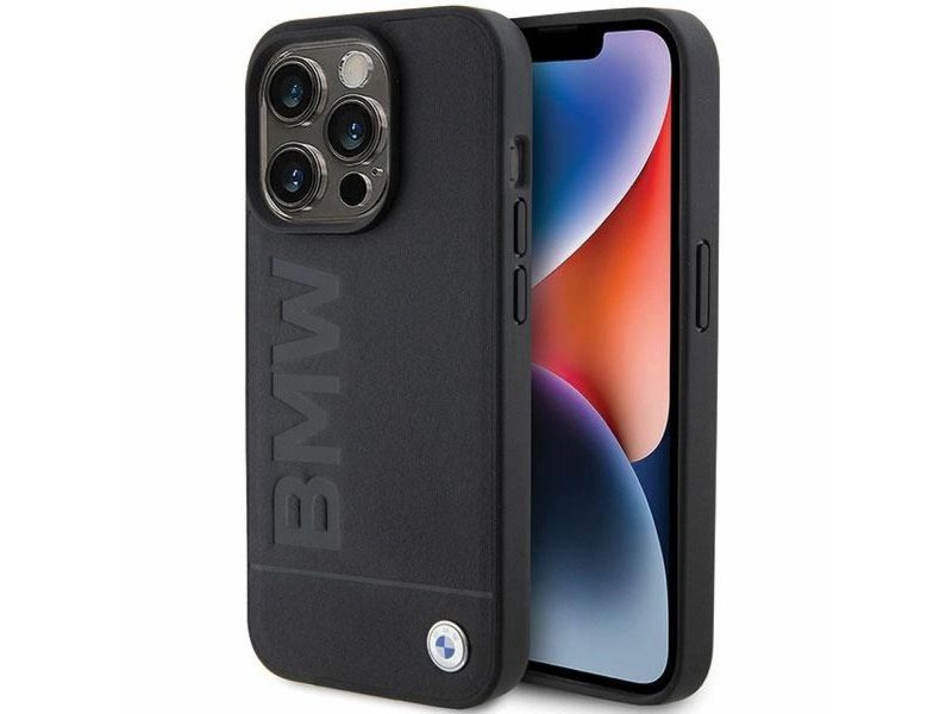 BMW Leather Hot Stamp case for iPhone 15 Pro - black