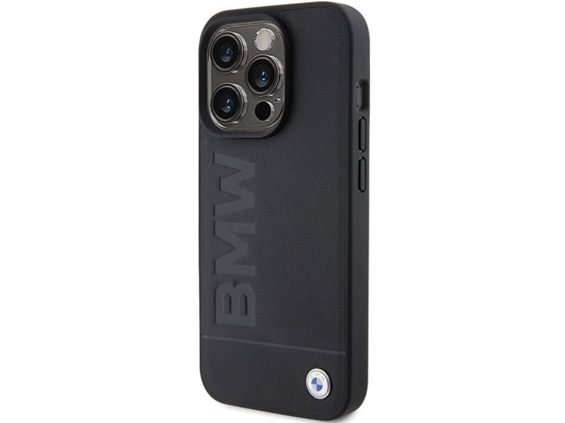 BMW Leather Hot Stamp case for iPhone 15 Pro - black