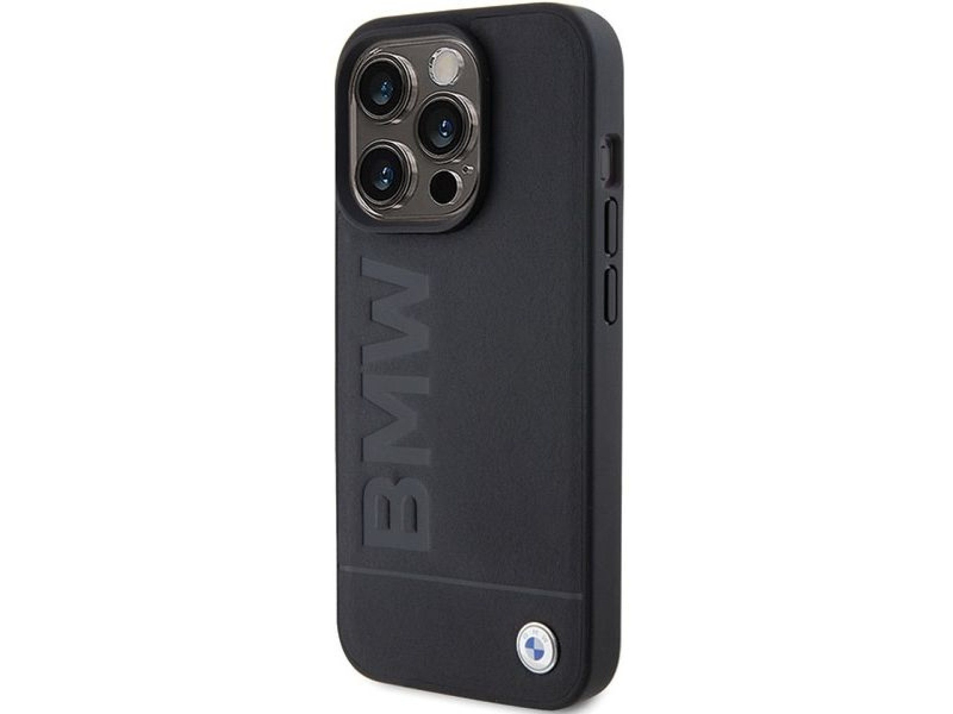 BMW Leather Hot Stamp case for iPhone 15 Pro - black