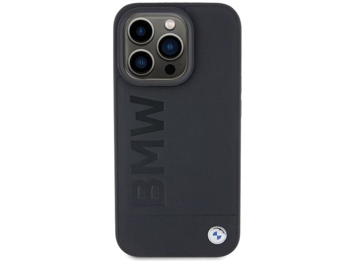 BMW Leather Hot Stamp case for iPhone 15 Pro - black