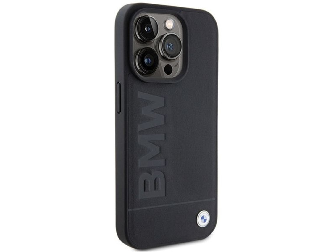 BMW Leather Hot Stamp case for iPhone 15 Pro - black