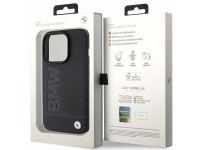 BMW Leather Hot Stamp case for iPhone 15 Pro - black BMW Leather Hot Stamp case for iPhone 15 Pro - black