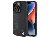 Capa para iPhone 15 Pro Max em couro com gravação a quente da BMW - Preta Capa para iPhone 15 Pro Max em couro com gravação a quente da BMW - Preta