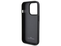Capa para iPhone 15 Pro Max em couro com gravação a quente da BMW - Preta Capa para iPhone 15 Pro Max em couro com gravação a quente da BMW - Preta