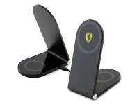 Ferrari Printed Logo MagSafe foldable 2in1 15W inductive charger - black