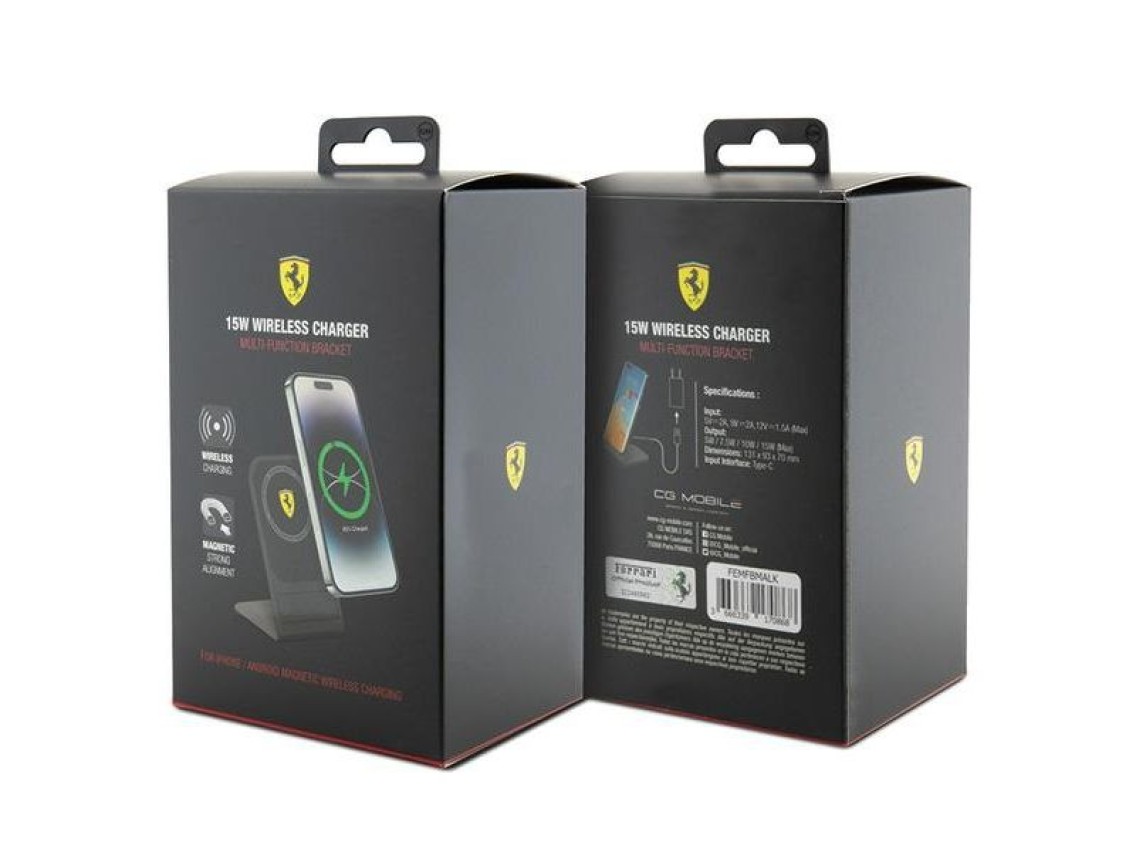 Ferrari nice. Indução FEMFBMALK 15W preto/preto Coleção 2023 MagSafe