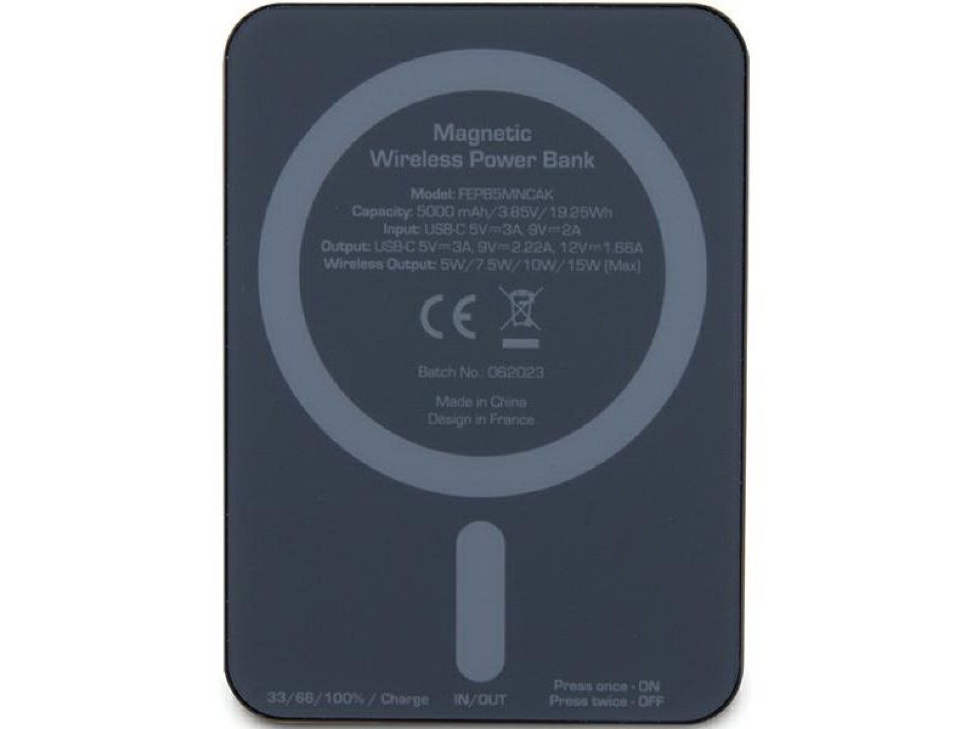 Powerbank Ferrari Metal Logo MagSafe 15W 5000mAh - negro