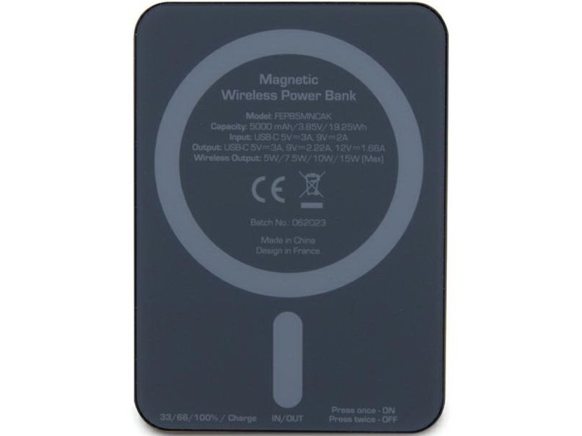 Powerbank Ferrari Metal Logo MagSafe 15W 5000mAh - negro