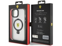 Ferrari FEHMP15SUSCAK iPhone 15 6.1" capa rígida preta/preta com suporte de anel Coleção 2023 MagSaf Ferrari FEHMP15SUSCAK iPhone 15 6.1" capa rígida preta/preta com suporte de anel Coleção 2023 MagSaf